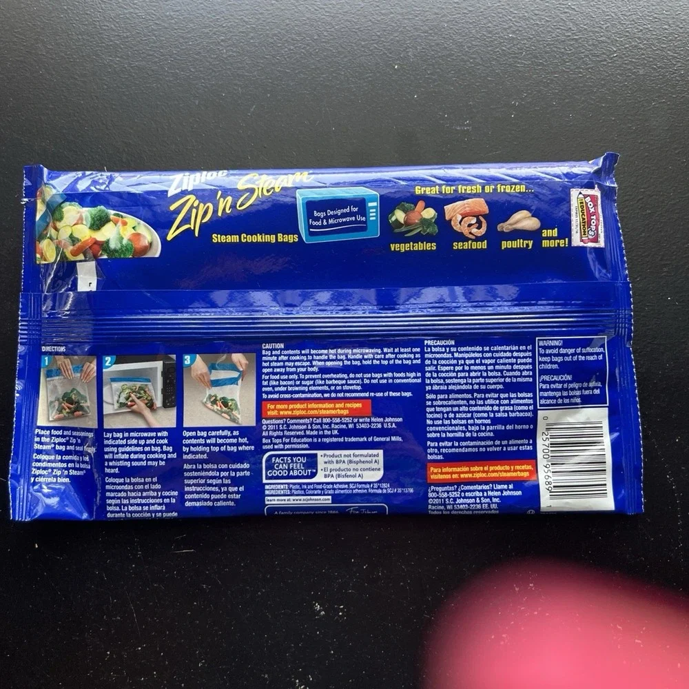 Ziploc Zip'N Steam Medium Cooking Bag-Pack of 10~DISCONTINUED NEW SEALED